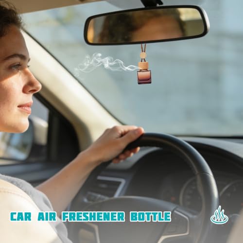 Sandfren Car Rear View Mirror Hanging Perfume Bottle Glass Charm 2PCS