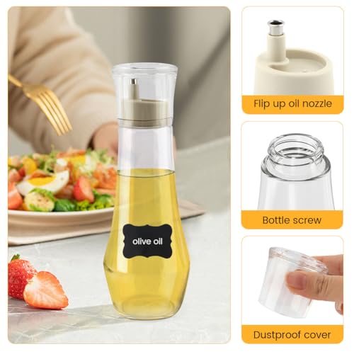 Clear Glass Mouthwash Dispenser 8.8 oz with Lid and Cup
