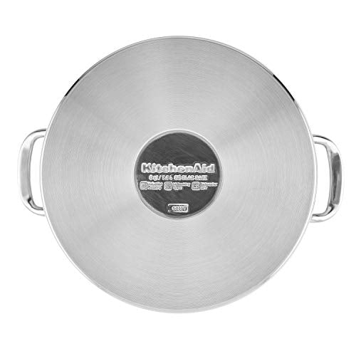 KitchenAid 71003 3-Ply Base Brushed Stainless Steel Stock Pot/Stockpot with Lid, 8 Quart