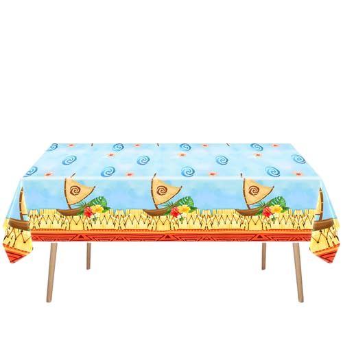 2 Pack Hawaiian Tablecloths for Summer Beach Parties - 42 x 71 inches