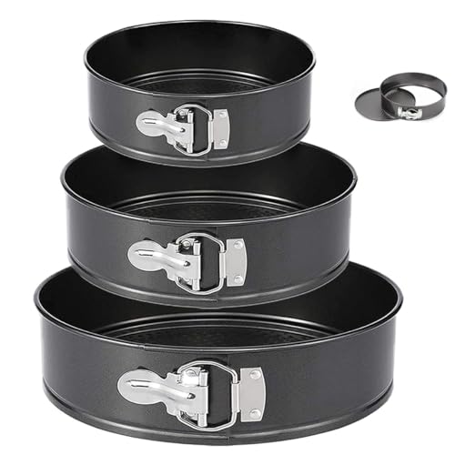 3-Piece Non-Stick Springform Cake Pan Set - 7, 8, 9 Inch