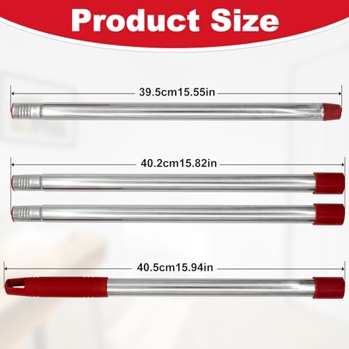 Aiyiried Adjustable Stainless Steel Mop Handle for Ocedar Spin & Flat Mops - Single 4-Section Replacement, 30-58 Inch