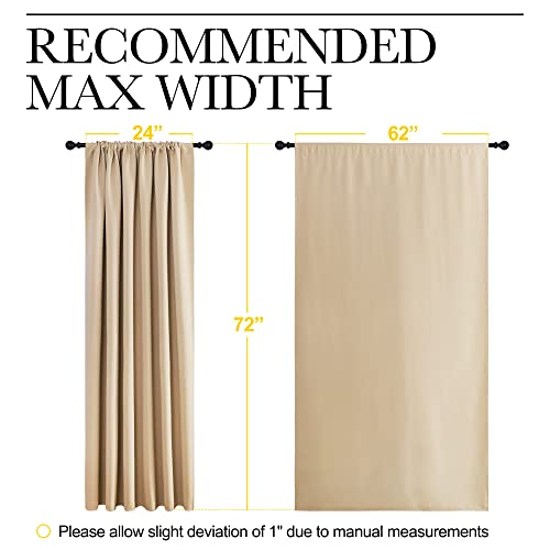 NICETOWN Room Darkening Curtains, Thermal Insulated Drapes - 62x72, Biscotti
