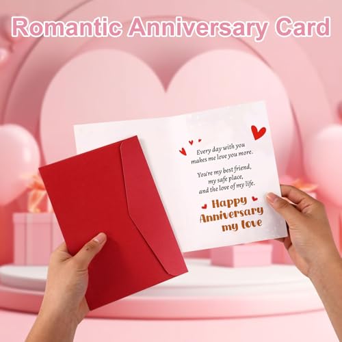 Romantic Anniversary Card for Husband with Red Envelope