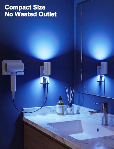 White RGB Night Light Plug-in Wall Night Light 6 Colors Dimmable Sensor 2 Pack