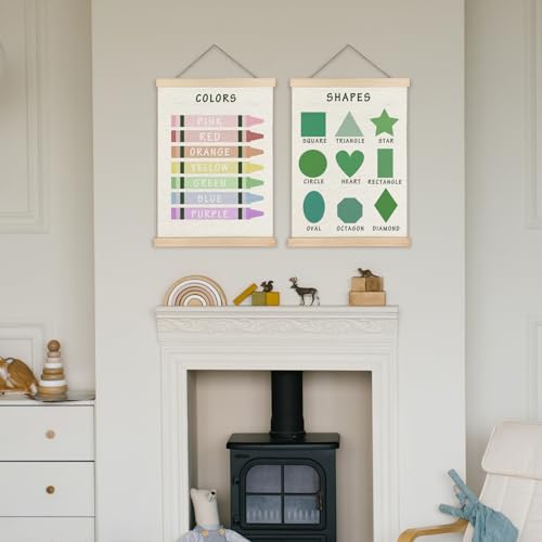Shapes & Colors Learning Posters for Kids - Set of 2 (12x16)
