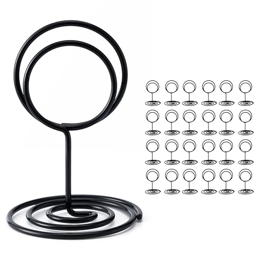 26PCS Black Table Number Holders - 2-Inch Metal Place Card Stand