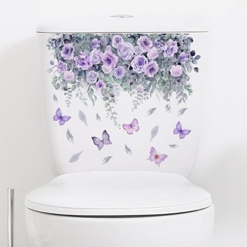 Botanical Bathroom Stickers - Waterproof Floral Rose Decals