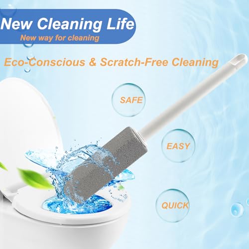 Pumice Stone Toilet Bowl Cleaner with Long Handle - Eco-Friendly Stain Remover