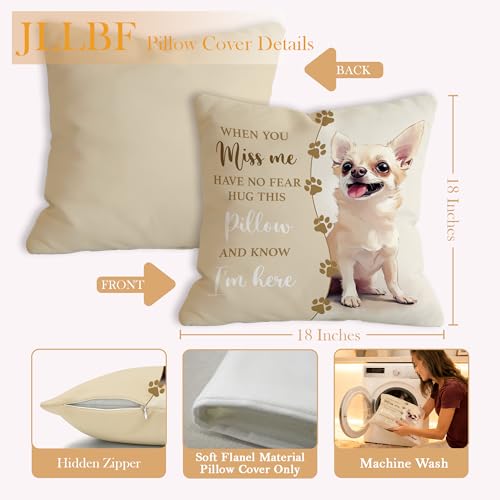 JLLBF Chihuahua Memorial Pillow Cover 18x18 Double-Sided Dog Remembrance Gift