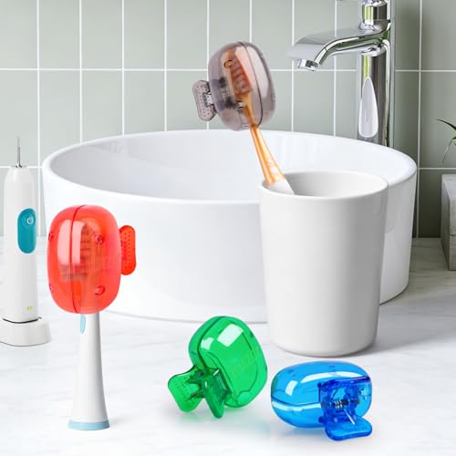 Hxezoc 8 Pack Plastic Toothbrush Covers Portable Travel Protectors