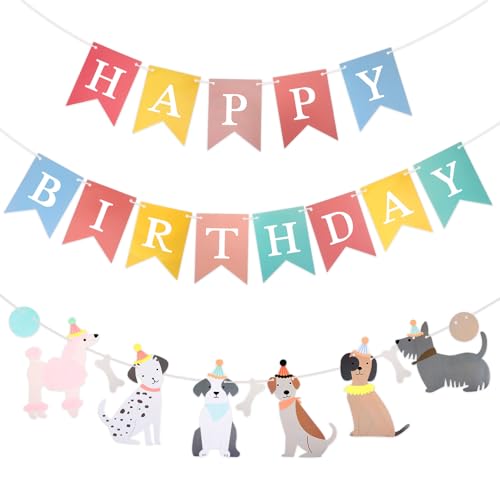 Puppy Birthday Banner Decoration for Dog Parties - Quilax
