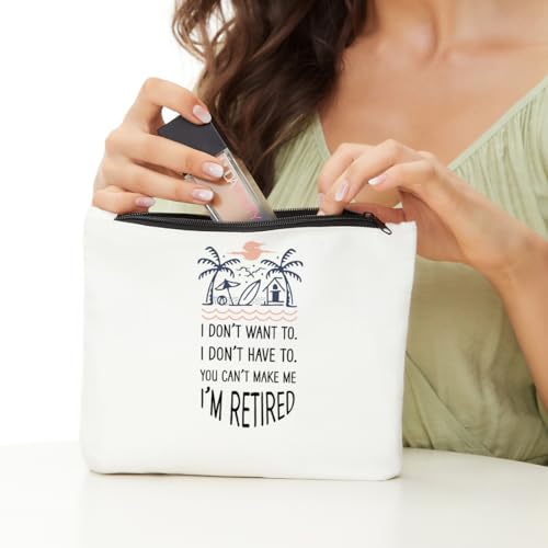 Retirement Makeup Bag Cotton Travel Toiletry Pouch for Women Coworker