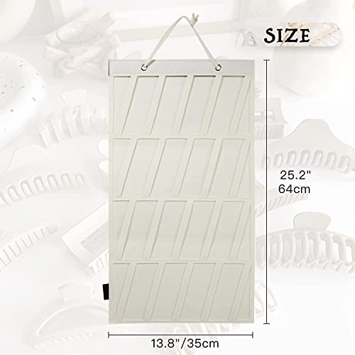 Hanging Claw Clip Organizer - Wall-Mounted Felt Storage for Hair Clips