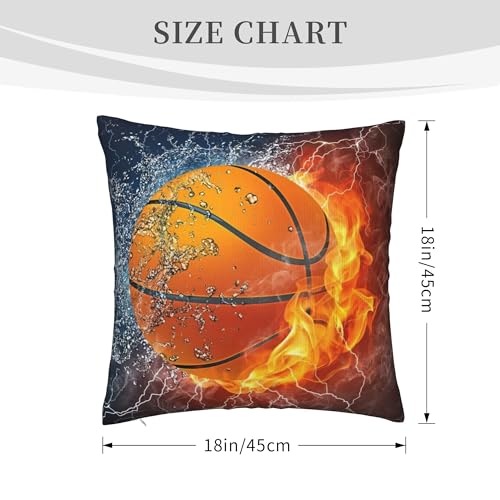 18x18 Sports Basketball Plush Throw Pillow Cover - Soft Polyester