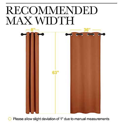 NICETOWN Burnt Orange Blackout Curtains - 42" x 63" Thermal Insulated Drapes