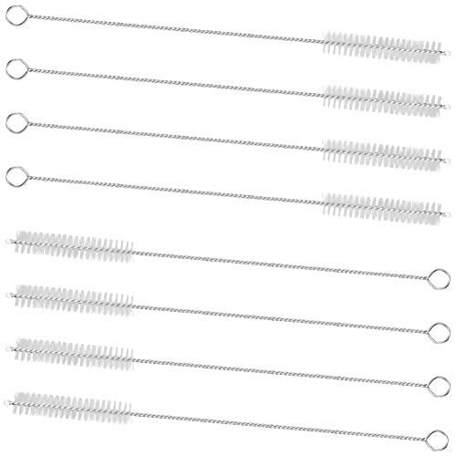 Stainless Steel Straw Cleaning Brushes Set - 8 Pack with Nylon Bristles