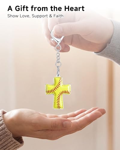 Softball Pocket Cross with Verse Card - Encouragement Gift for Players