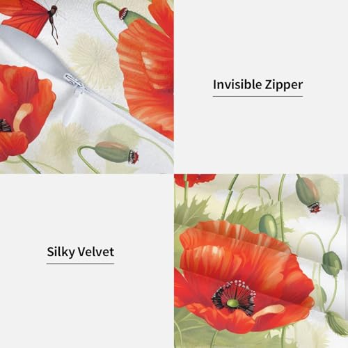 Floral Throw Pillow Covers Set of 2 - 18x18 Inch Decorative Cushions