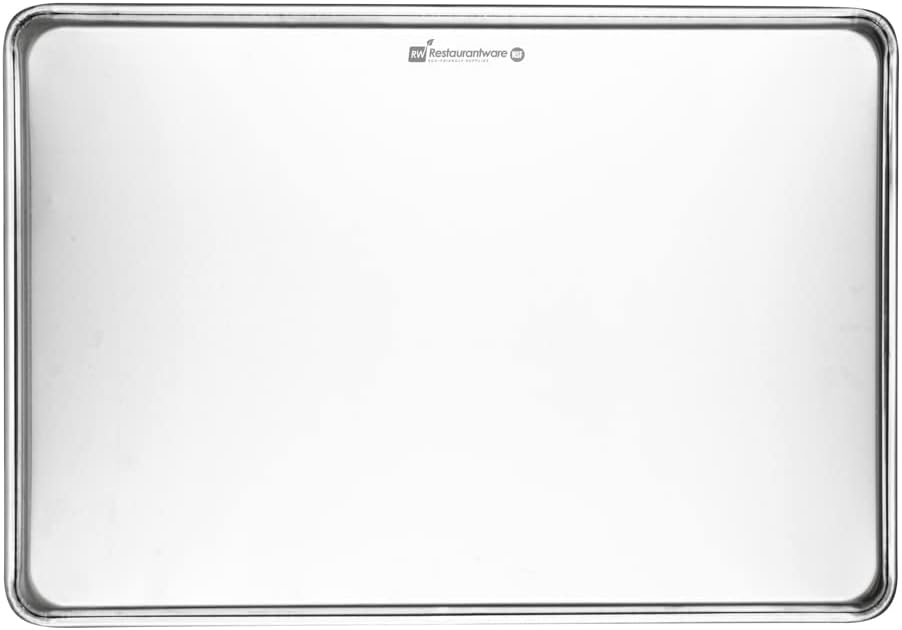 Restaurantware Met Lux Heavy-Duty 26 x 18 Inch Aluminum Baking Pan - Rimmed Edges, Dishwasher Safe, Endures Up to 392°F