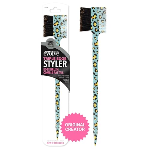 Evolve Triple Edge Styler Brush - 3-in-1 Boar Bristle Styling Tool