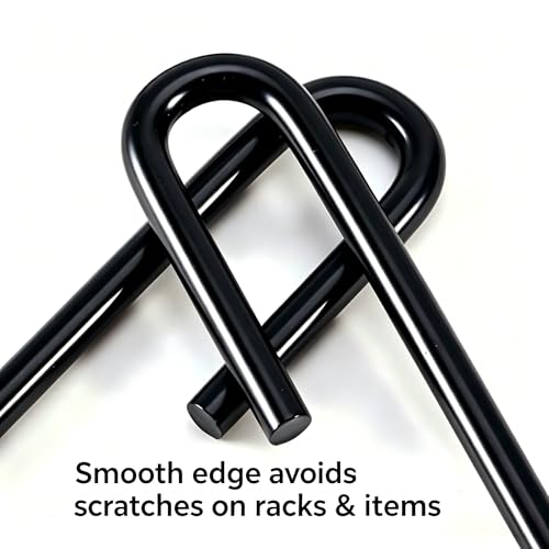 Heavy Duty Black Steel S Hooks - 30 Pack for Kitchen & Home Storage