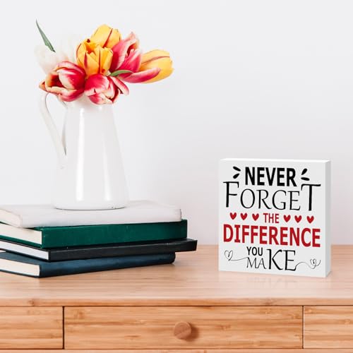 Wooden Box Sign Thank You Gift for Coworker Teacher Boss Appreciation
