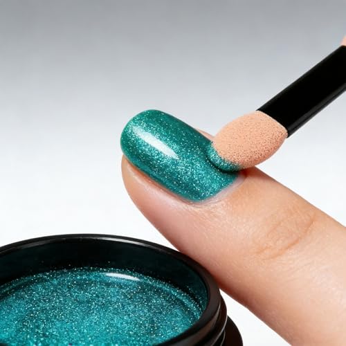 Chrome Nail Powder Mirror Effect Sky Blue Metallic Dust Pigment