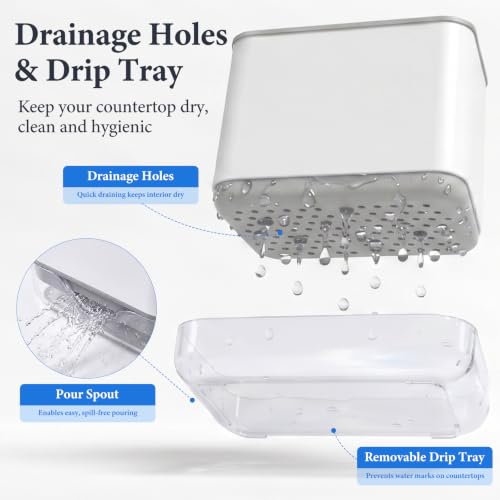 Compact 3-Slot Toothbrush Holder with Drainage for Bathroom