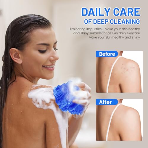 ZOCY African Exfoliating Net Sponge Body Scrubber - Blue