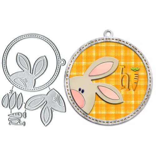 Easter Rabbit Round Shaker Frame Metal Die Cuts for Card Making