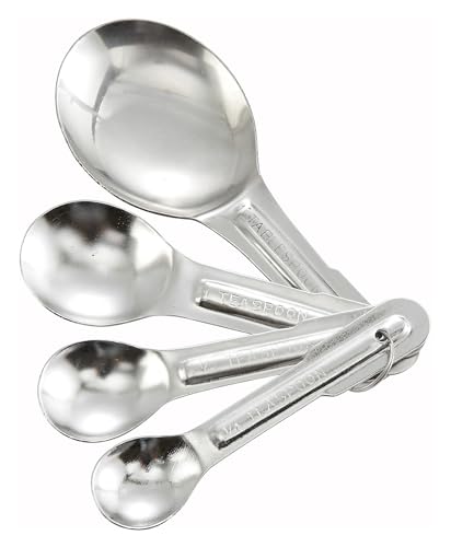 Winco Stainless Steel Measuring Spoons Set - 4-Piece for Baking & Cooking