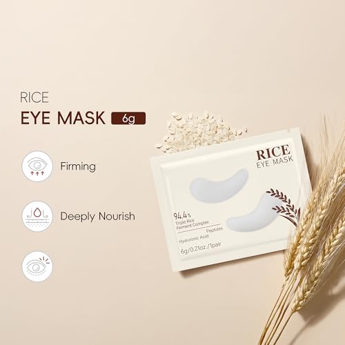 Rice Collagen Under Eye Patches for Dark Circles & Puffy Eyes (5 Pairs)