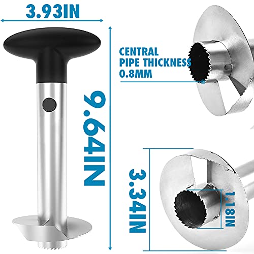 UMUACCAN Black Pineapple Corer and Slicer Tool - Stainless Steel Fruit Cutter for Home Kitchen