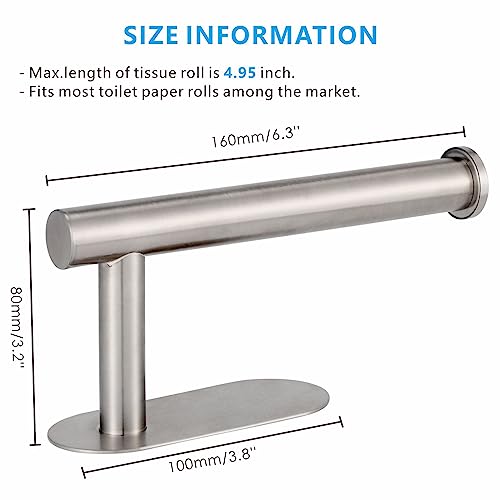 Self-Adhesive Toilet Paper Holder - Eolax Brushed Nickel, No Drilling