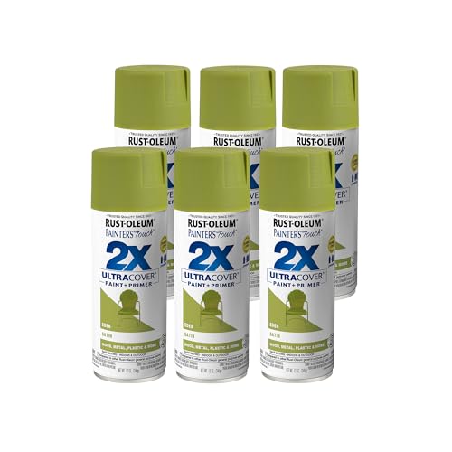 Rust-Oleum Painter's Touch 2X Spray Paint - Satin Eden, 6 Pack