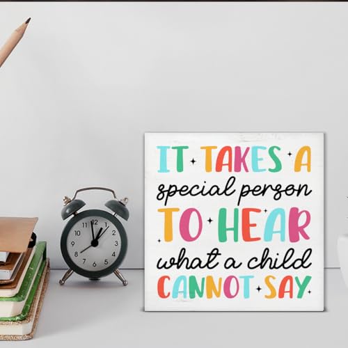 Thank You Gift for Special Education Teacher - T02 Wood Block Sign 5"x5"