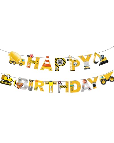 Construction Birthday Banner for Boys - Durable Party Supplies