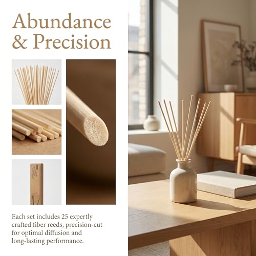 10-Inch Reed Diffuser Sticks - 25PCS Natural Rattan Refills