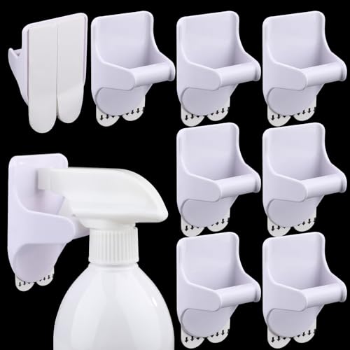 8-Pack Wall Mount Spray Bottle Holder with Strong Adhesive Hooks