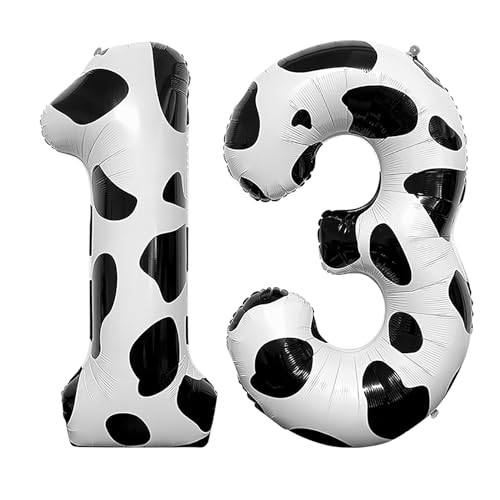 40 Inch Cow Number 13 Foil Balloon for 13th Birthday Party