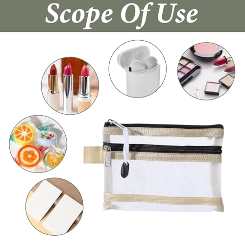 LXUEJIE 5 Pack Mini Mesh Zipper Pouches 5.7x4.3 Inch Travel Bags