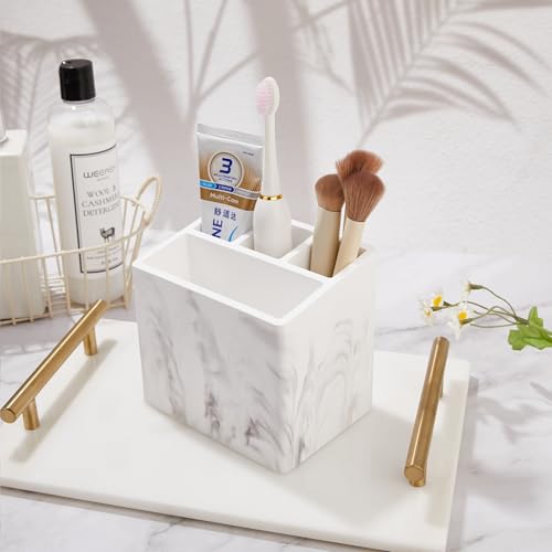 Diatomite Toothbrush Holder with 4 Slots for Bathroom Countertop, Kids & Electric Toothbrush Organizer