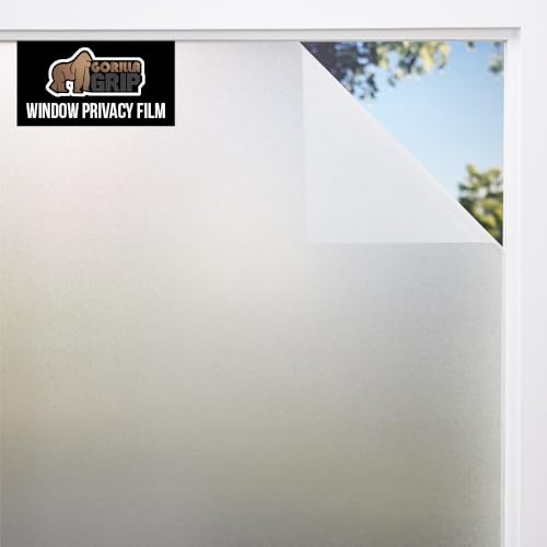 Gorilla Guard Frosted Window Privacy Film - 17.5 x 118.1 Inch, Two-Way UV Blocking