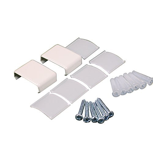 Wiremold Nonmetallic Plastic Raceway Accessory Pack with Screws & Wire Clips, 7 Pack in White - Includes Couplers & Wireholders
