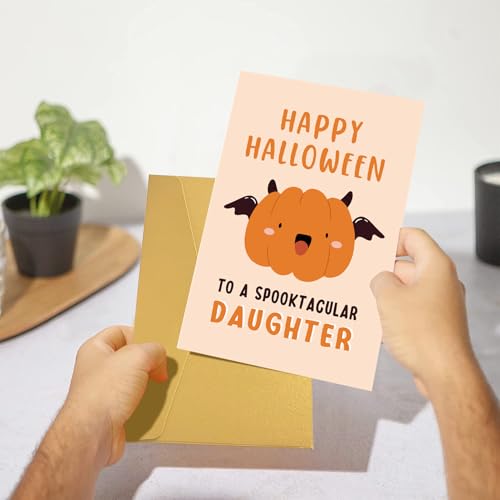 Funny Happy Halloween Card for Daughter with Envelope, Spooktacular Gift