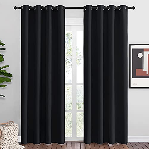 NICETOWN Blackout Curtains - 80 Inch, 2 Panels, Noise Reducing