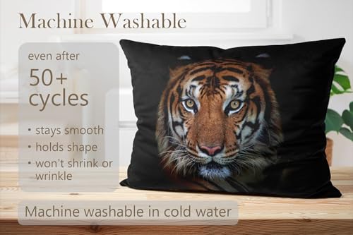 Siberian Tiger Throw Pillow Cover 20x26 Decorative Pillowcase