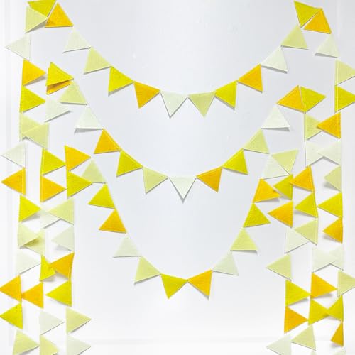 Ombre Yellow Mini Bunting Banner - 24ft Felt Party Decor