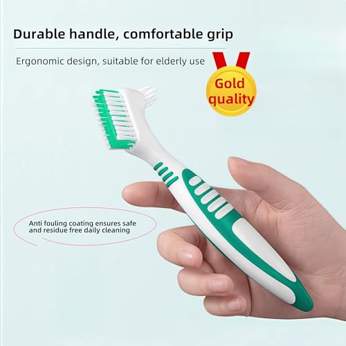 RyanDesign Denture Cleaning Brush 2-Pack with Dual-Angle Heads
